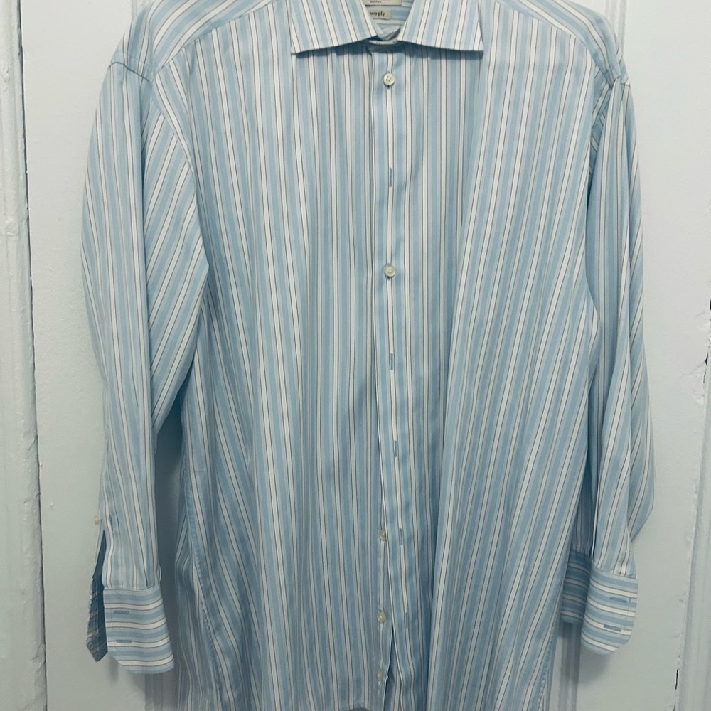 Light Blue Stripe Men's Dress Shirt